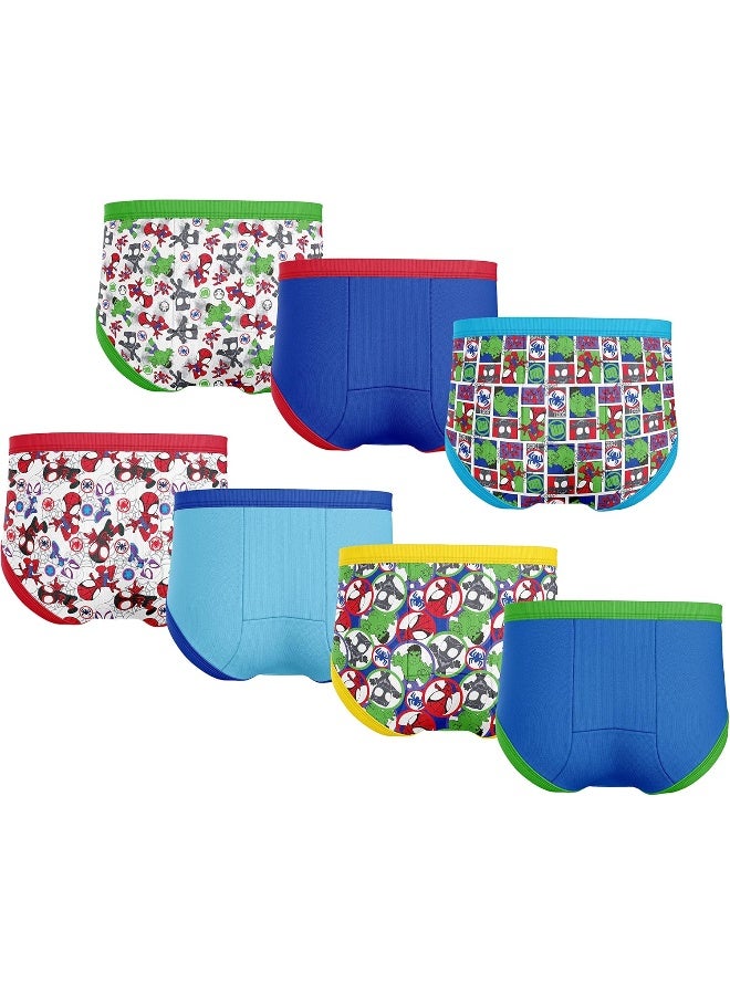 Spiderman Boys' Superhero Potty Training Pants, Success Chart & Stickers, Iron Man, Hulk & More Sizes 18M-4T, 7-Pack Spidey Multi-Hero, 3T - Image 2